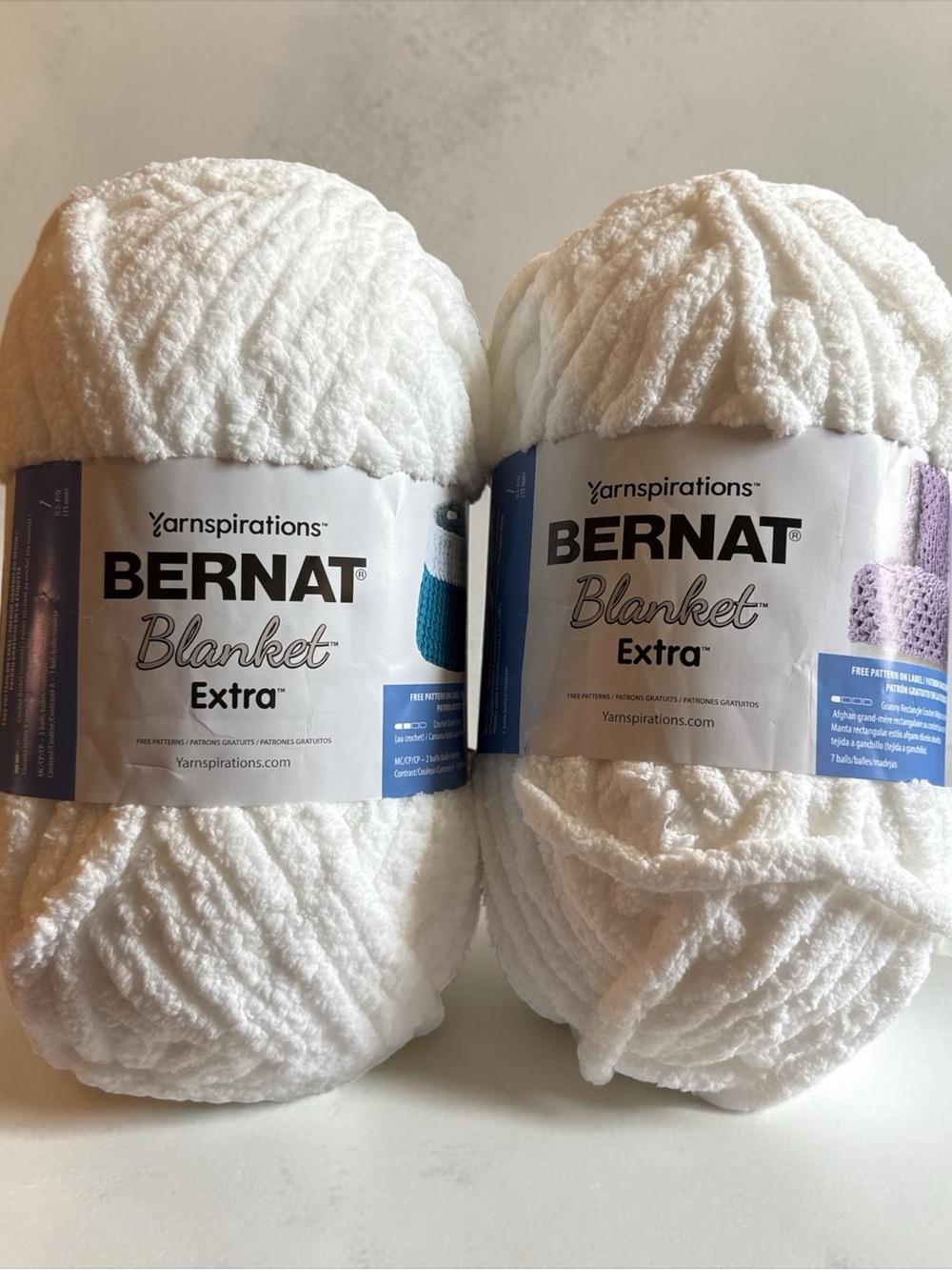 Bernard Blanket Extra Plush Yarn - White 97 Yds each